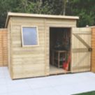 Forest Timberdale 8' x 6' 6" (Nominal) Pent Tongue & Groove Timber Shed with Base & Assembly