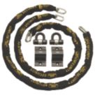 Burg-Wachter Hardened Steel Heavy Duty Security Kit: 2 x Chain, 2 x Lock & 2 x Ground Anchor 2m x 12mm