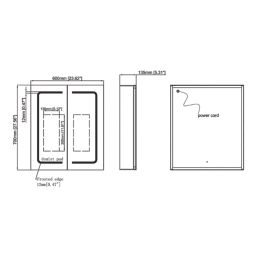 Georgia 2-Door Bathroom Mirror Cabinet With 2980lm LED Light Silver Polished 600mm x 135mm x 700mm