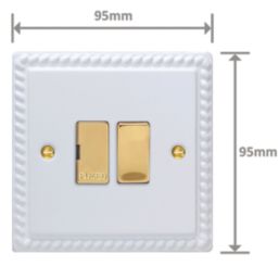 Varilight  13A Switched Fused Spur  Georgian White with White Inserts