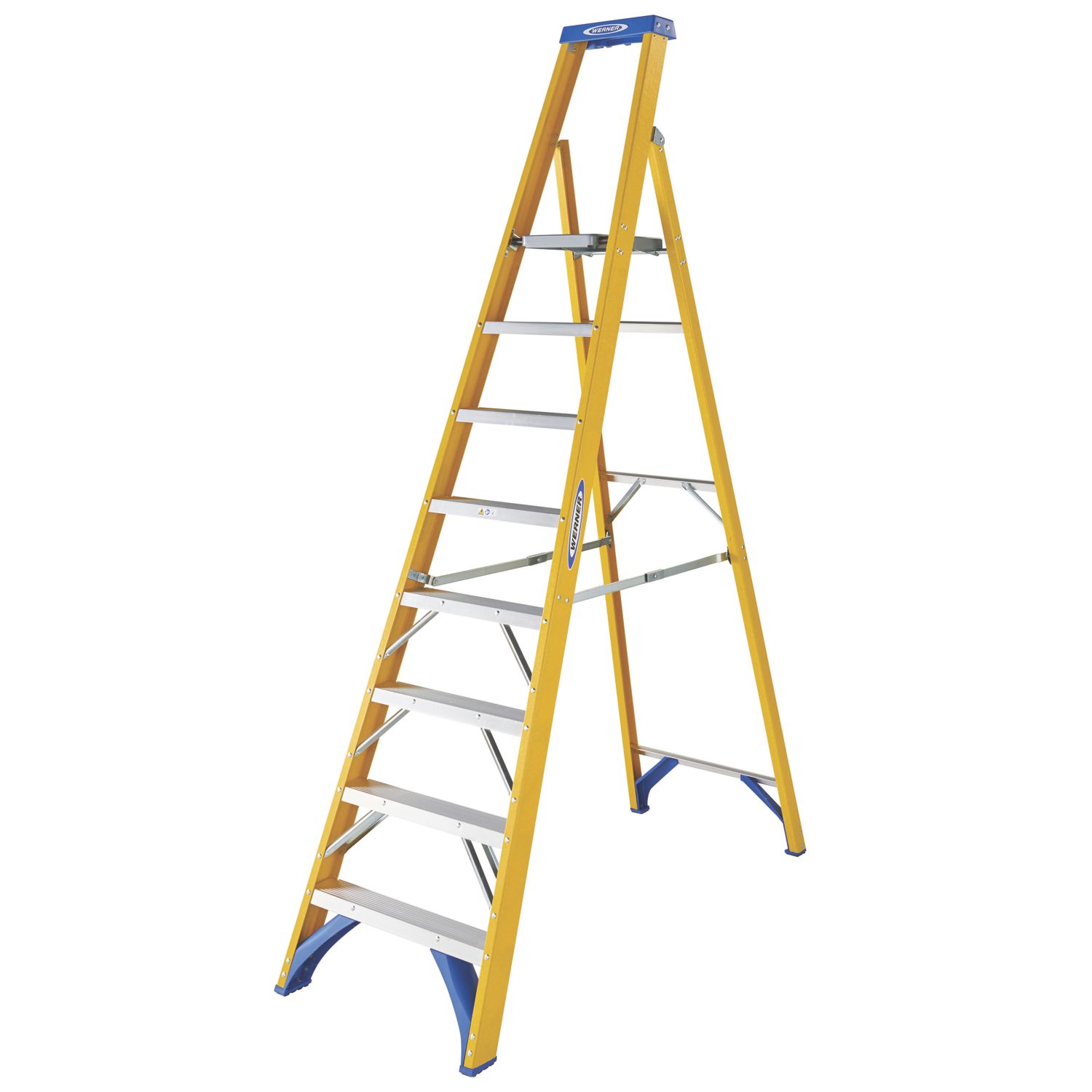 Werner Fibreglass 2.48m 8 Step Platform Step Ladder (261FV)