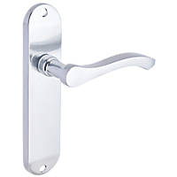 Smith & Locke Frome Fire Rated Latch Lever Door Handles Pair Satin Chrome