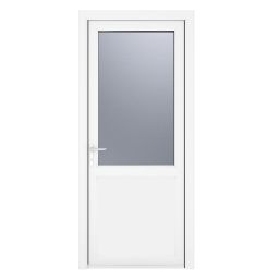 Crystal  1-Panel 1-Obscure Light Right-Handed White uPVC Back Door 2090mm x 840mm
