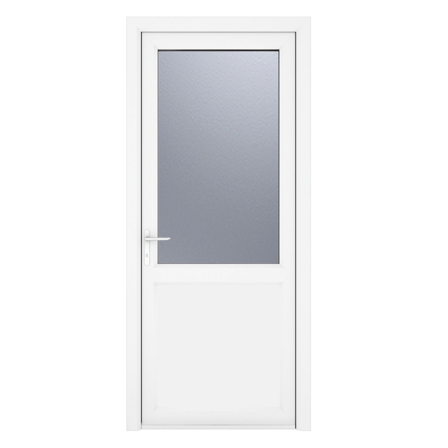 Crystal 1-Panel 1-Obscure Light Right-Handed White uPVC Back Door 2090mm x 840mm (261KF)