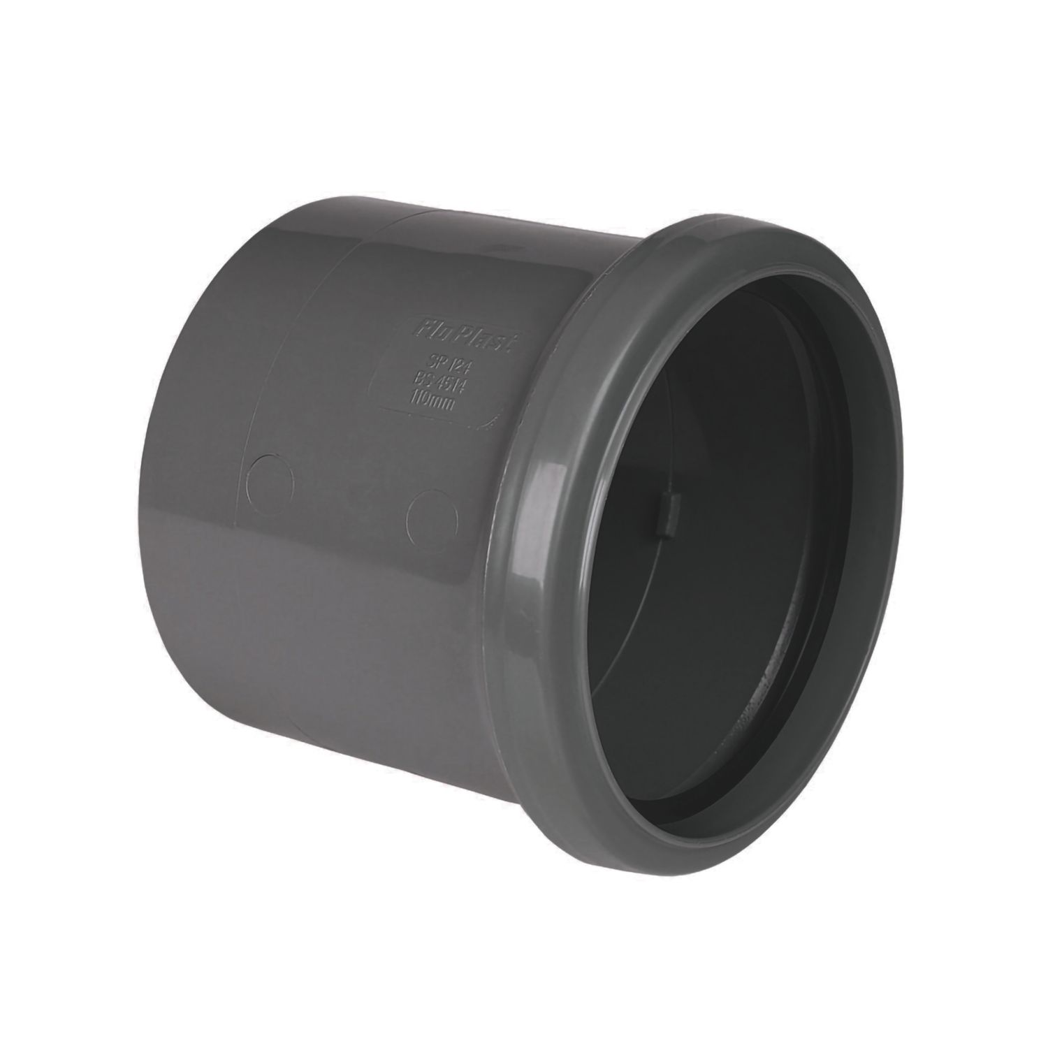 FloPlast Push-Fit/Solvent Weld Single Socket Soil Pipe Coupler Anthracite Grey 110mm (261KJ)