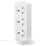 Masterplug 13A 8-Gang Switched Surge-Protected Tower Extension Lead + 3.25A 3-Outlet Type A & C USB Charger Matt White 2m