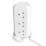 Masterplug 13A 8-Gang Switched Surge-Protected Tower Extension Lead + 3.25A 3-Outlet Type A & C USB Charger Matt White 2m