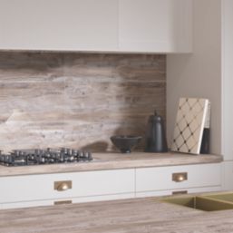 Wilsonart Omega Modern Croxdale Plank Square Edge Matt Brown Wood Effect Laminate Breakfast Bar 4100mm x 900mm x 38mm