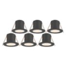 Saxby CosmosEco V3 Fixed  Fire Rated LED Recessed Downlights Black 6W 500lm 6 Pack