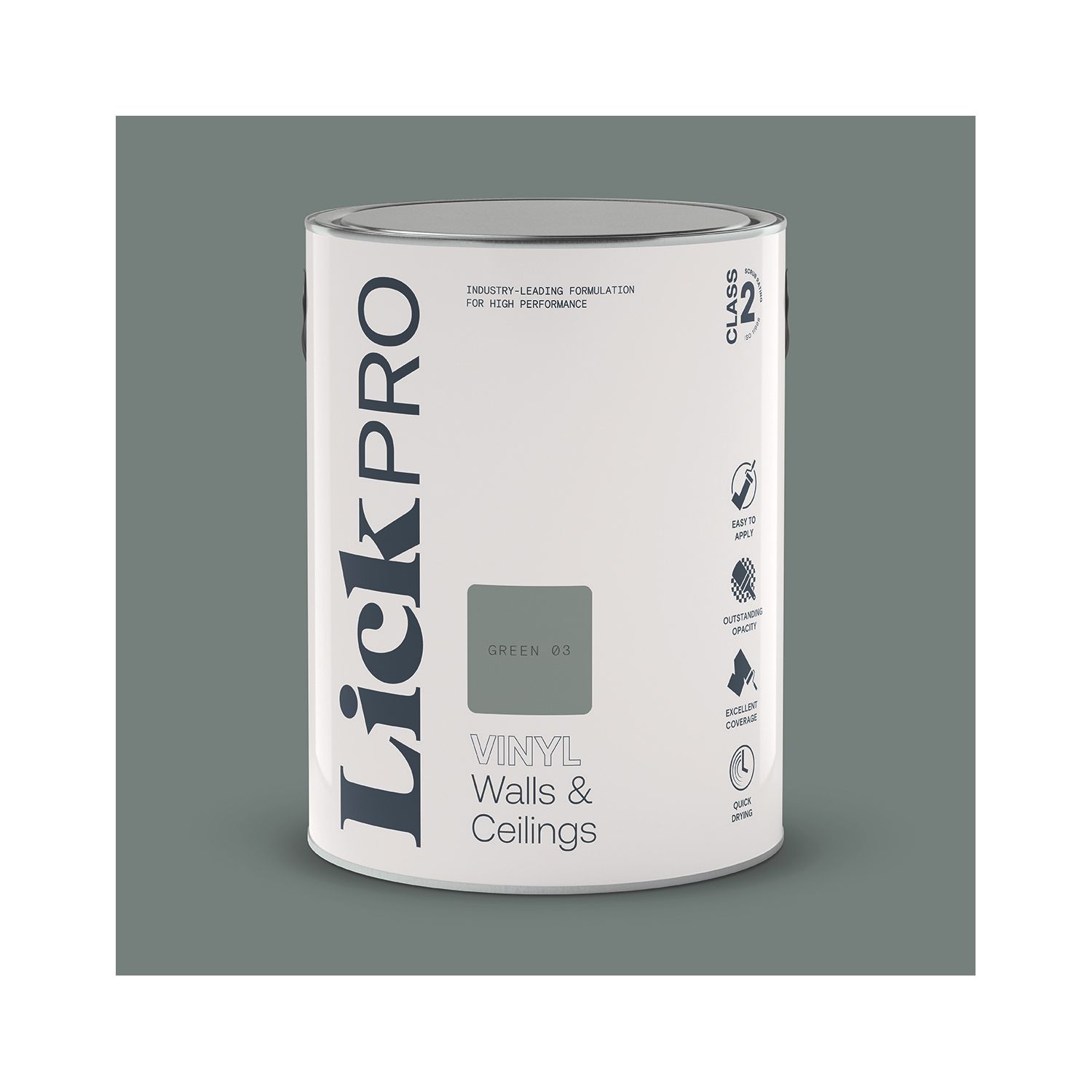 LickPro 5Ltr Green 03 Vinyl Matt Emulsion Paint (261TM)