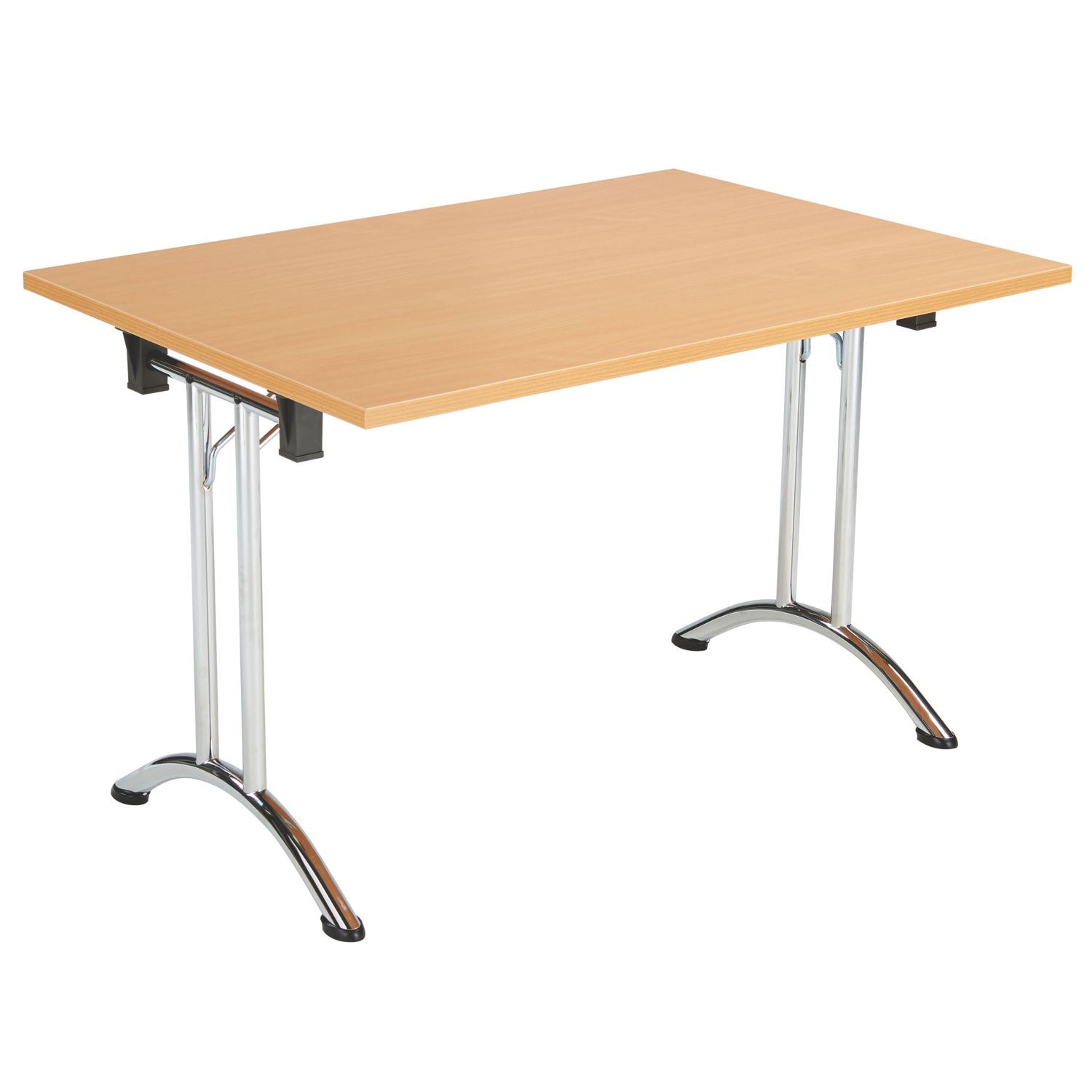 TC Group One Union Rectangular Folding Table Beech/Chrome 1200mm x 700mm (261TT)