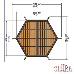 Shire Foxglove 7' x 6' (Nominal) Hexagonal Timber Arbour