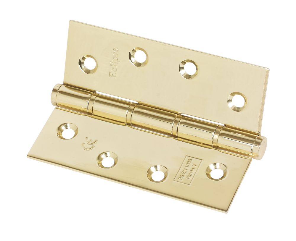 Eclipse Electro Brass Grade 7 Fire Rated Washered Hinges 102mm x 76mm 2