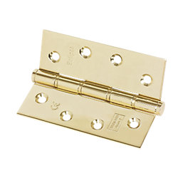 Eclipse  Electro Brass Grade 7 Fire Rated Washered Hinges 102mm x 76mm 2 Pack