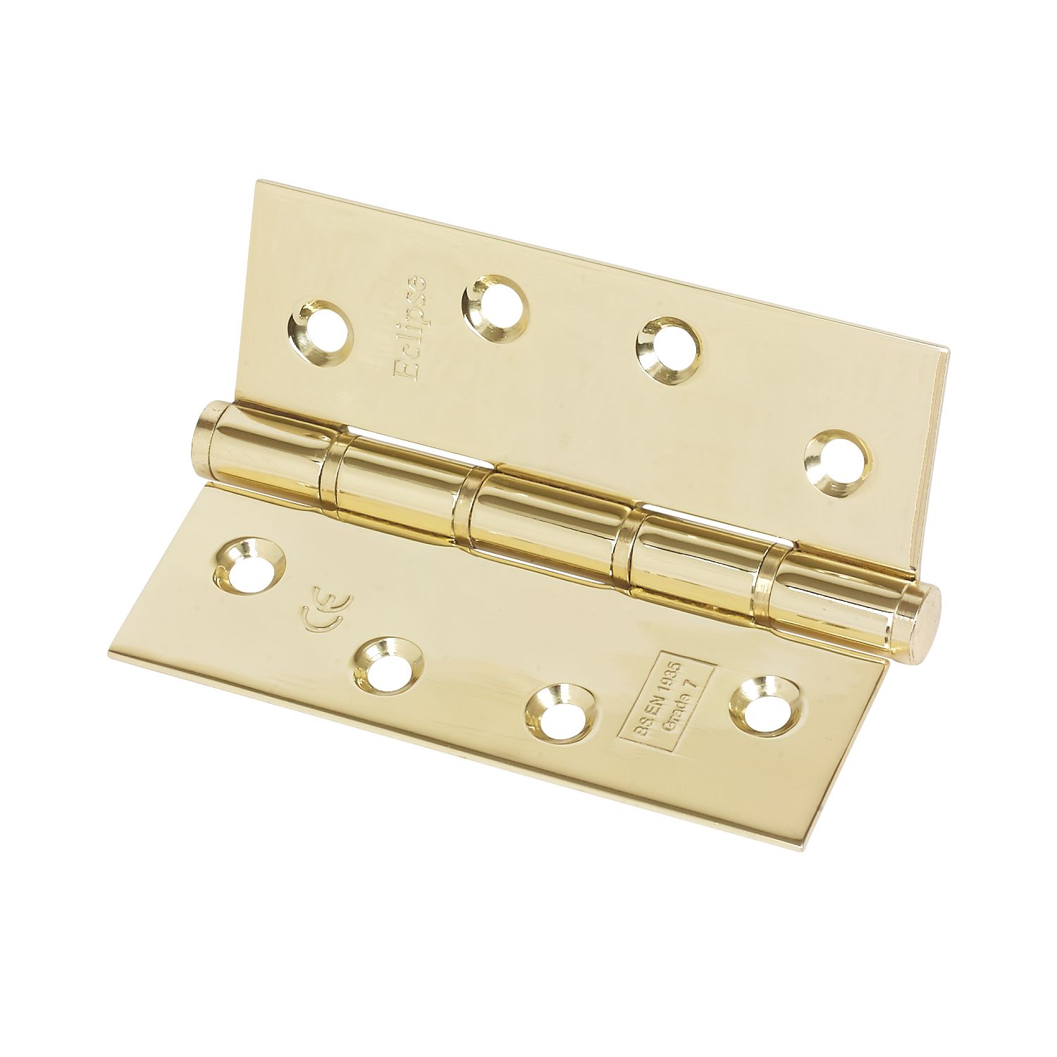 Eclipse Electro Brass Grade 7 Fire Rated Washered Hinges 102mm x 76mm 2 Pack (26252)