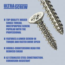 Ultra Screw  PZ Double-Countersunk Thread Forming Multipurpose Screws 5mm x 100mm 100 Pack