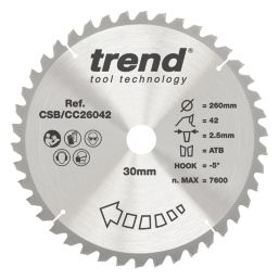 Trend CSB/CC26042 Wood Circular Saw Blade 260mm x 30mm 42T