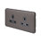 Schneider Electric Lisse Deco 13A 2-Gang Unswitched Plug Socket Mocha Bronze with Black Inserts