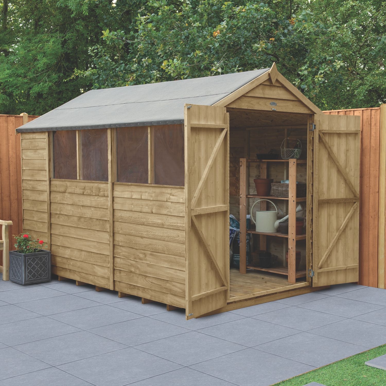 Forest 6' x 10' (Nominal) Apex Overlap Timber Shed with Assembly (262JR)