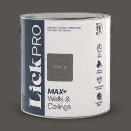 LickPro Max+ 2.5Ltr Black 03 Matt Emulsion  Paint