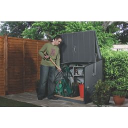 Trimetals Stowaway 4' 6" x 3' (Nominal) Pent Metal Tool Store with Base Anthracite Grey