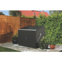 Trimetals Stowaway 4' 6" x 3' (Nominal) Pent Metal Tool Store with Base Anthracite Grey