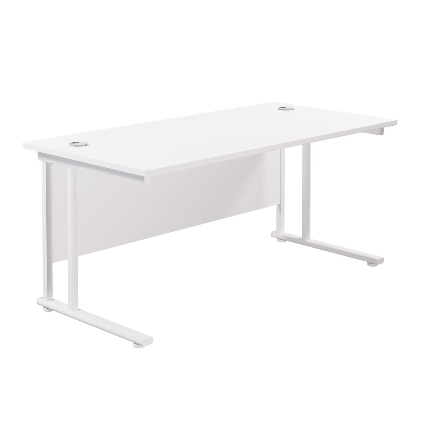 TC Group Aztec Twin Upright Rectangular Office Desk White/White 1800mm x 800mm (262TT)