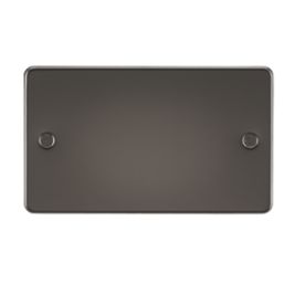 Knightsbridge  2-Gang Blanking Plate Gunmetal