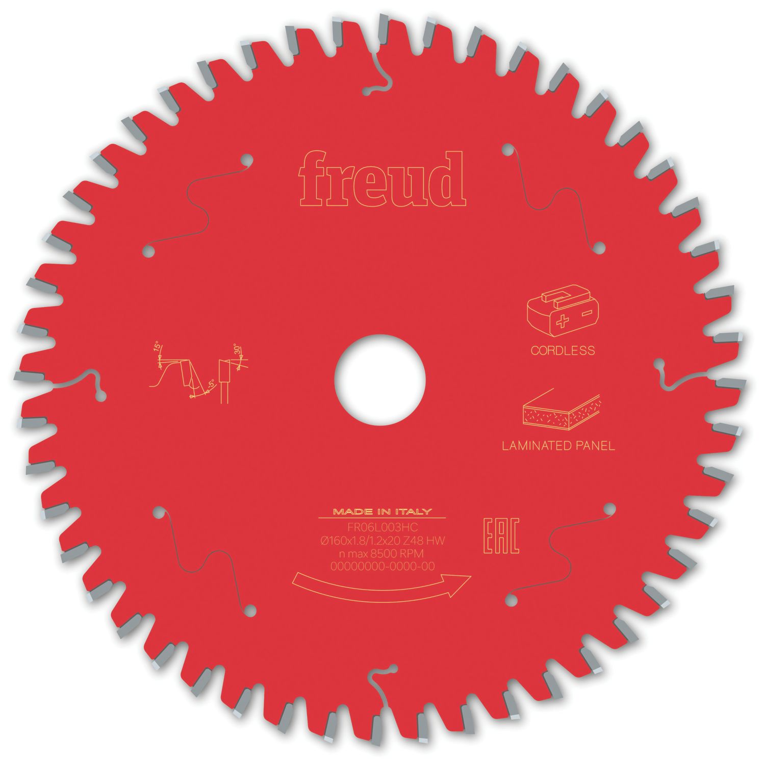 Freud F03FS10075 Laminate Panel Circular Saw Blade 160mm x 20mm 48T (262VX)