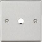 Knightsbridge Raised Square 20A Unswitched Flex Outlet  Brushed Chrome