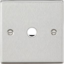 Knightsbridge Raised Square 20A Unswitched Flex Outlet  Brushed Chrome