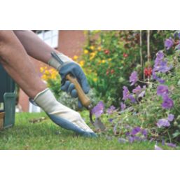 ClipGlove Landscaper  Womens Polyester & Latex Gardening Gloves Blue / Cream Small