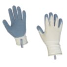 ClipGlove Landscaper  Womens Polyester & Latex Gardening Gloves Blue / Cream Small