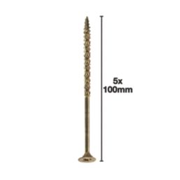 Goldscrew  PZ Double-Countersunk Thread Cutting Multipurpose Screws 5mm x 100mm 100 Pack