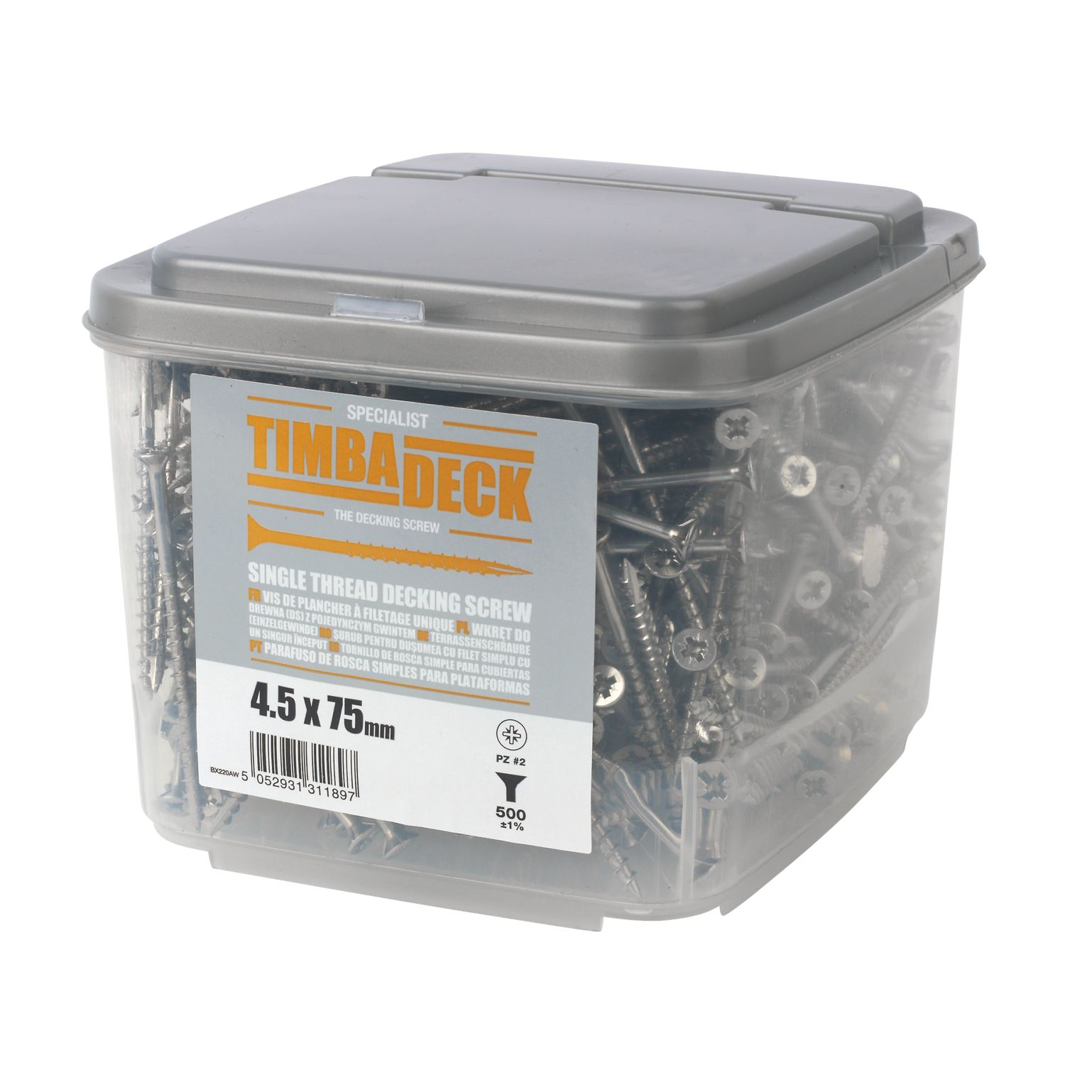 Timbadeck PZ Countersunk Decking Screws 4.5mm x 75mm 500 Pack (26316)