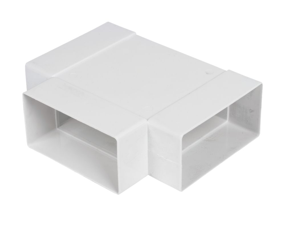 Manrose Flat T Piece Connector White 100mm