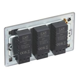 LAP  3-Gang 2-Way LED Dimmer Switch  Antique Brass with Colour-Matched Inserts