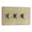 LAP  3-Gang 2-Way LED Dimmer Switch  Antique Brass with Colour-Matched Inserts