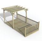 Forest Ultima 16' x 8' (Nominal) Flat Pergola & Decking Kit with 3 x Balustrades (3 Posts) & Canopy