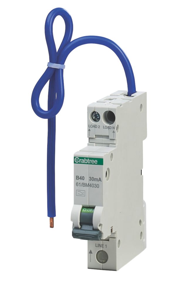 Crabtree Starbreaker 40A 30mA SP & N Type B  Mini-RCBO