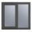 Crystal  Left-Hand Opening Obscure Triple-Glazed Casement Anthracite on White uPVC Window 905mm x 965mm