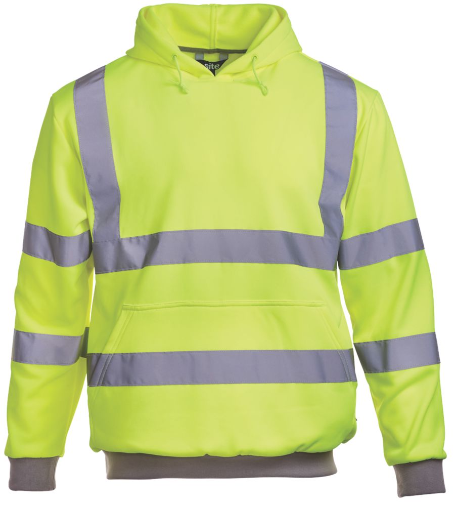 Site Cromer Hi-Vis Hoodie Yellow Large 48 1/2 Chest - Screwfix