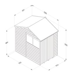 Forest Beckwood 5' x 7' (Nominal) Reverse Apex Shiplap Timber Shed