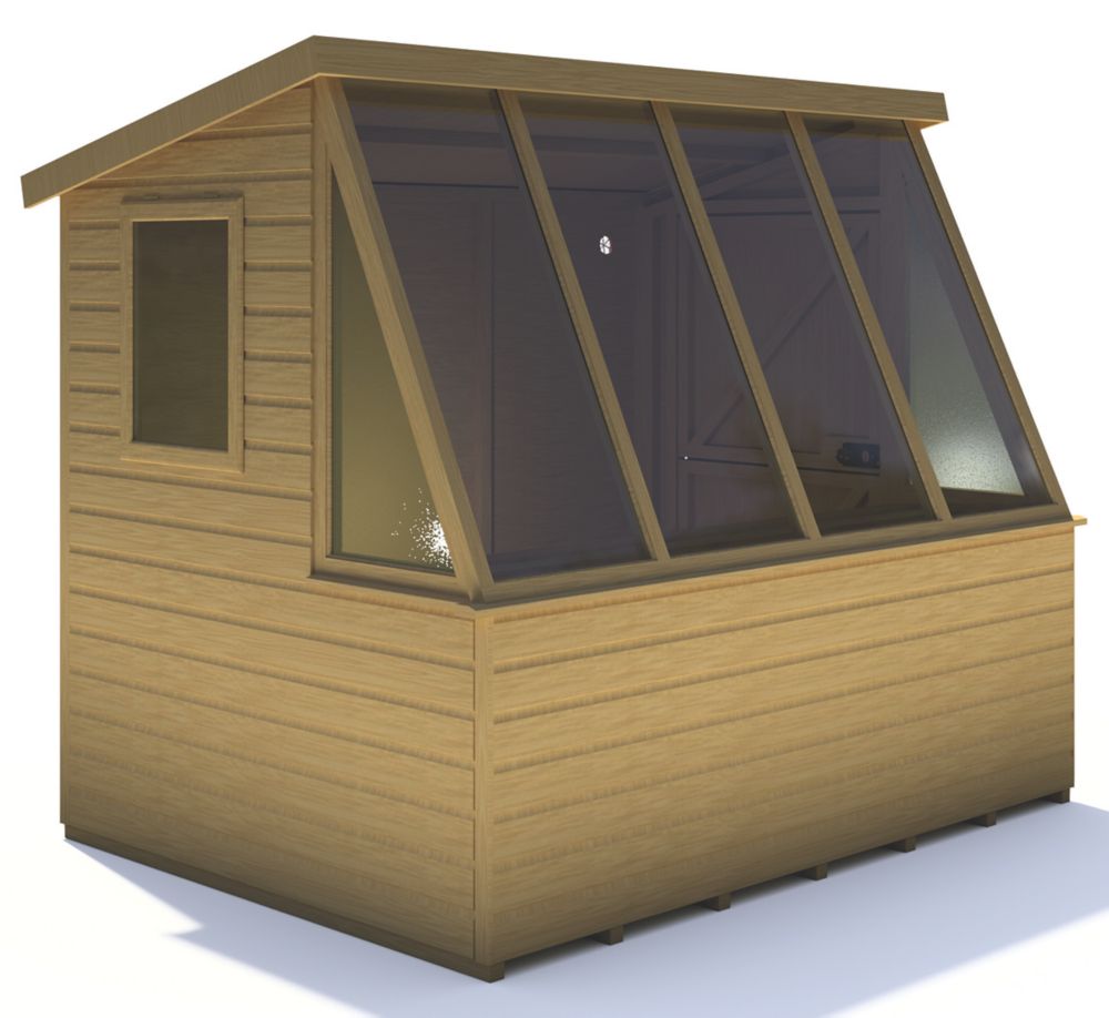 Shire 8' x 6' (Nominal) Pent Timber Potting Shed - Screwfix