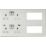 Knightsbridge SFR998BCW 13A 4-Gang DP Combination Plate + 4.0A 18W 2-Outlet Type A & C USB Charger Brushed Chrome with White Inserts