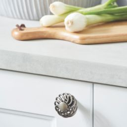 Essentials Ajika Spiral Cabinet Knob Antique Pewter 45mm 2 Pieces