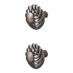 Essentials Ajika Spiral Cabinet Knob Antique Pewter 45mm 2 Pieces