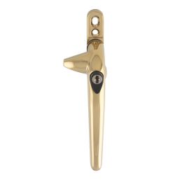 Smith & Locke  Right-Handed Cockspur Window Handle Polished Brass