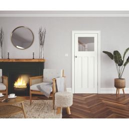 Edwardian 1-Clear Light Primed White Wooden 3-Panel Shaker Internal Door 1981mm x 762mm