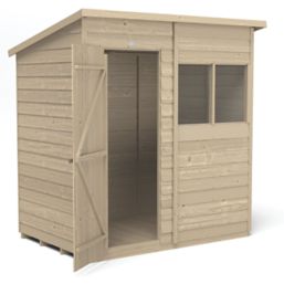 Forest  6' x 4' (Nominal) Pent Overlap Timber Shed with Base & Assembly